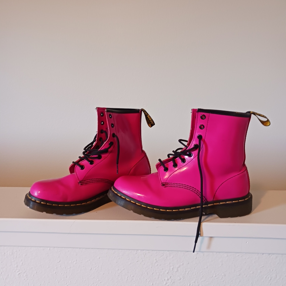 Dr. Martens Bright Pink Combat Boots
